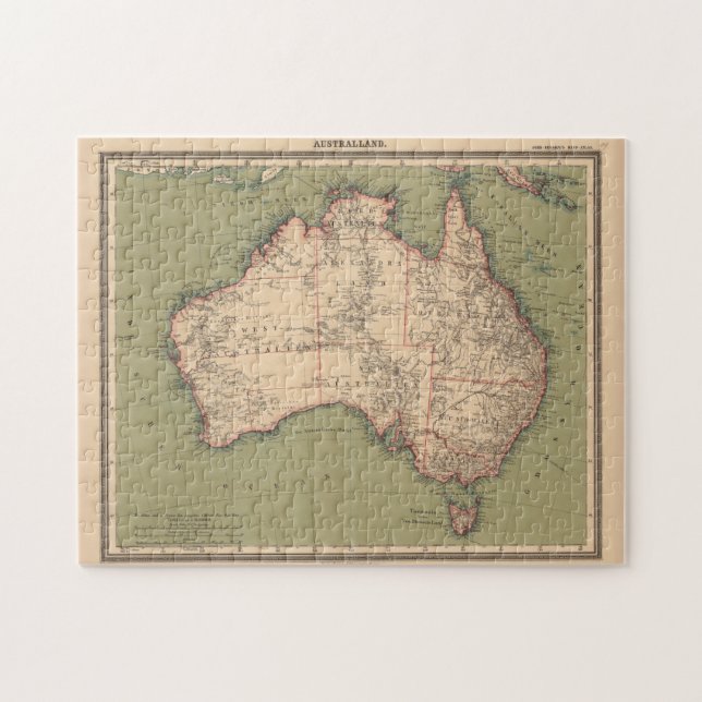 Vintage Australian Topography Map (1888) Jigsaw Puzzle (Horizontal)