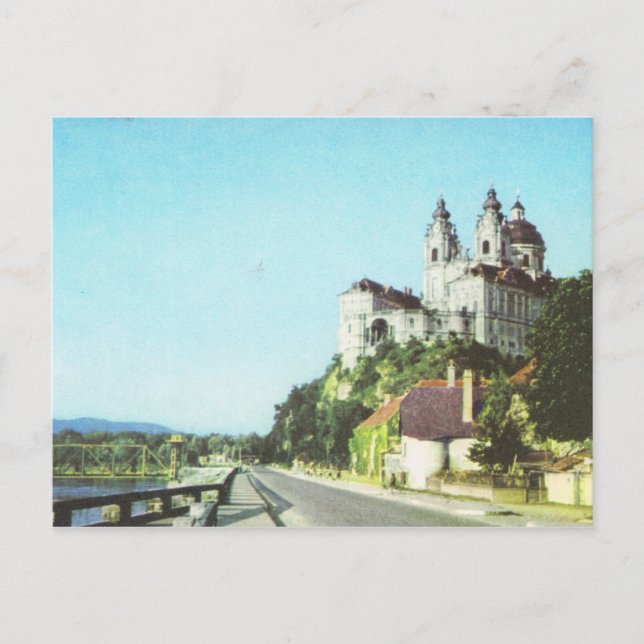 Vintage Austria Abbey of Melk, Wachau, Postcard (Front)