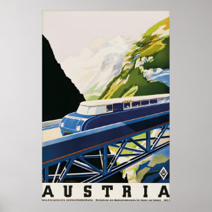 Vintage Austria Railway Travel Poster Alpine Train