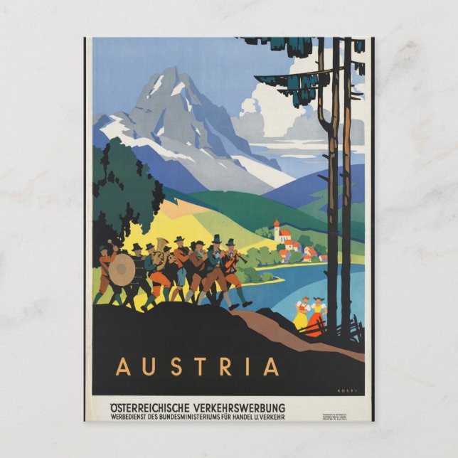 Vintage - Austria Travel Poster Postcard (Front)