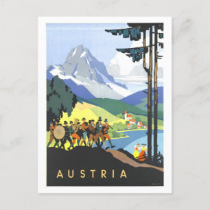 Vintage Austria Travel Poster Postcard