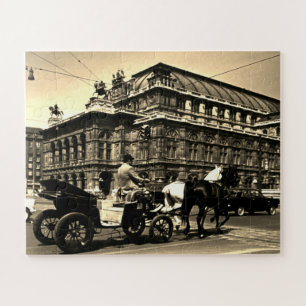 Vintage Austria Vienna Fiaker Staatsoper opera Jigsaw Puzzle