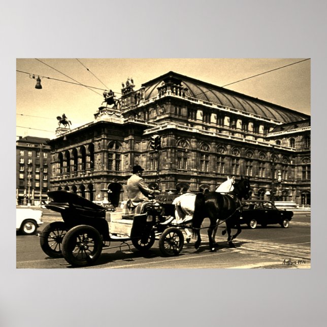 Vintage Austria Vienna Fiaker Staatsoper opera Poster (Front)