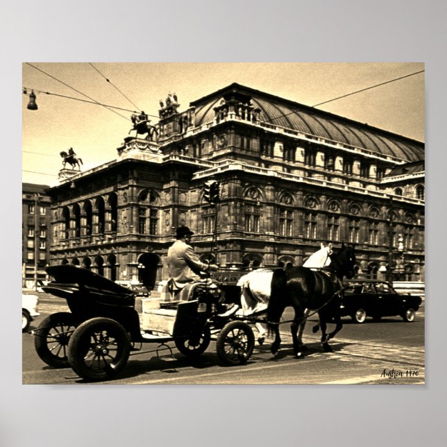 Vintage Austria Vienna Fiaker Staatsoper opera Poster (Front)