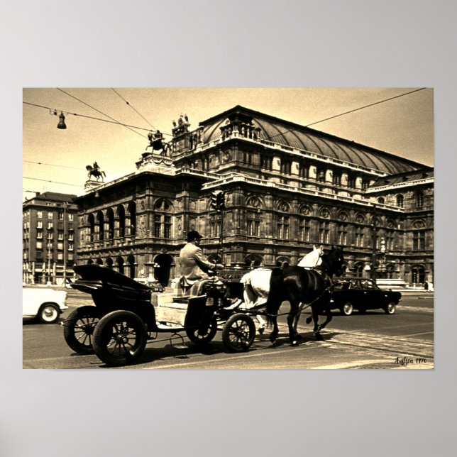 Vintage Austria Vienna Fiaker Staatsoper opera Poster (Front)