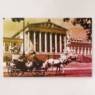 Vintage Austria Vienna parliament Jigsaw Puzzle