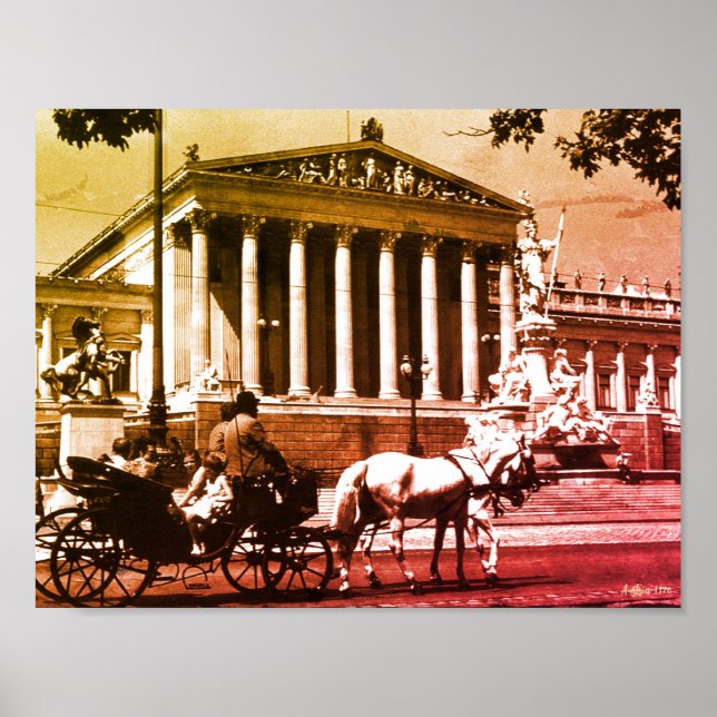 Vintage Austria Vienna parliament Poster (Front)