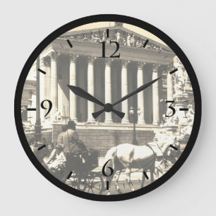 Vintage Austria Vienna parliament USB Charging Sta Large Clock