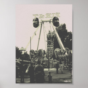 Vintage Austria Vienna Prater amusement park Poster