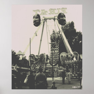 Vintage Austria Vienna Prater amusement park Poster