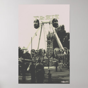 Vintage Austria Vienna Prater amusement park Poster