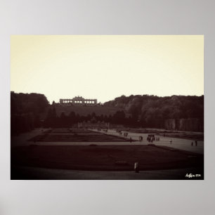 Vintage Austria Vienna Schonbrunn Gardens 1970 Poster
