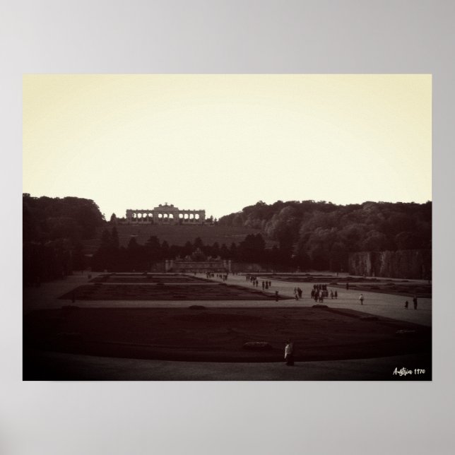 Vintage Austria Vienna Schonbrunn Gardens 1970 Poster (Front)
