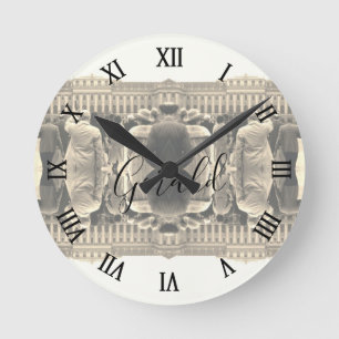 Vintage Austria Vienna Schonbrunn houses Large Clo Round Clock