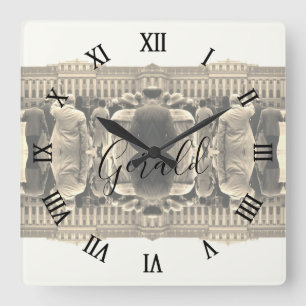 Vintage Austria Vienna Schonbrunn houses Large Clo Square Wall Clock