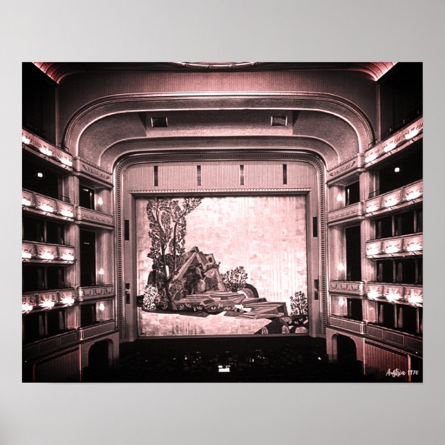 Vintage Austria Vienna Staatsoper opera inside Poster (Front)