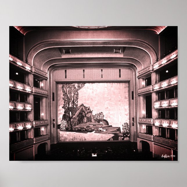 Vintage Austria Vienna Staatsoper opera inside Poster (Front)