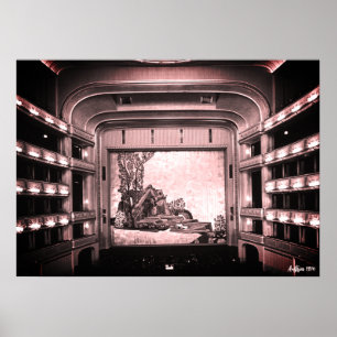 Vintage Austria Vienna Staatsoper opera inside Poster
