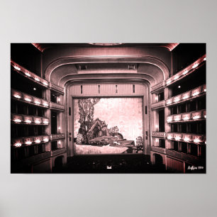 Vintage Austria Vienna Staatsoper opera inside Poster