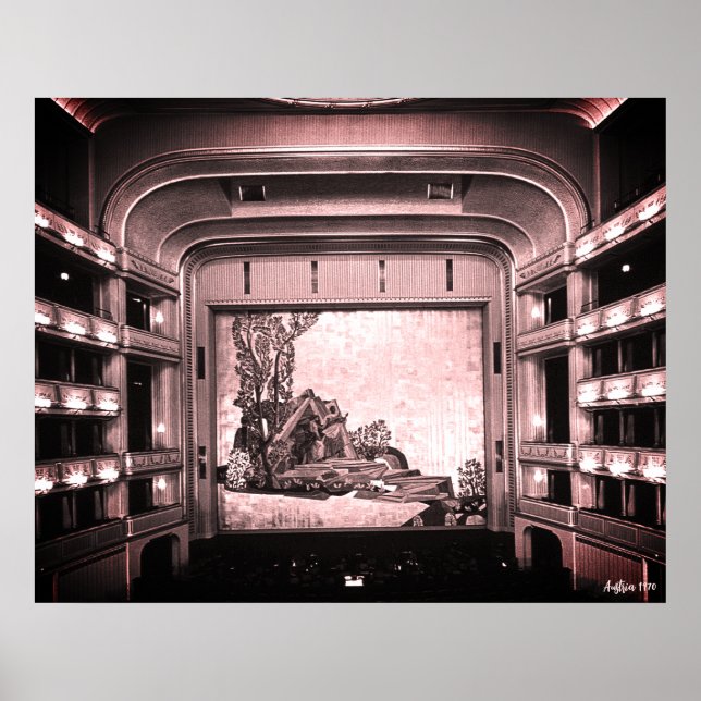 Vintage Austria Vienna Staatsoper opera inside Poster (Front)