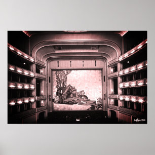 Vintage Austria Vienna Staatsoper opera inside Poster