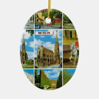Vintage Austria, Wien, Vienna, Multiview Ceramic Tree Decoration