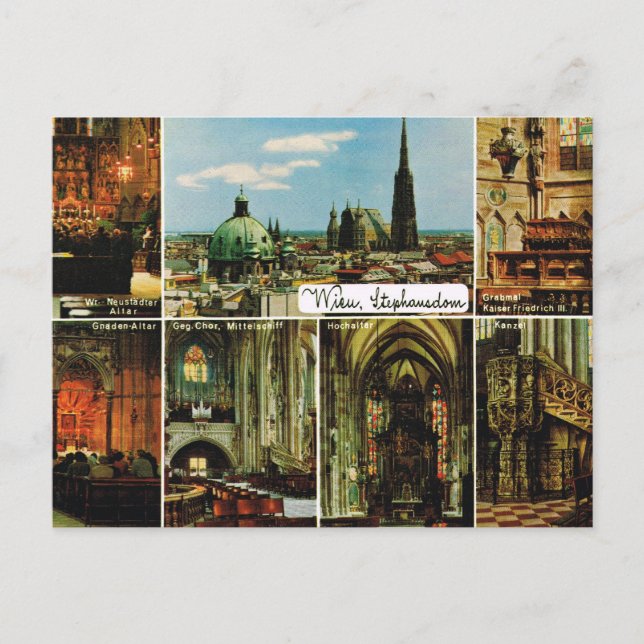 Vintage Austria, Wien, Vienna, StephansDom Postcard (Front)