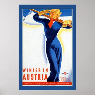 Vintage Austrian Skiing Poster