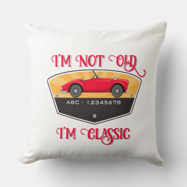 Vintage Auto Enthusiast Cushion (Front)