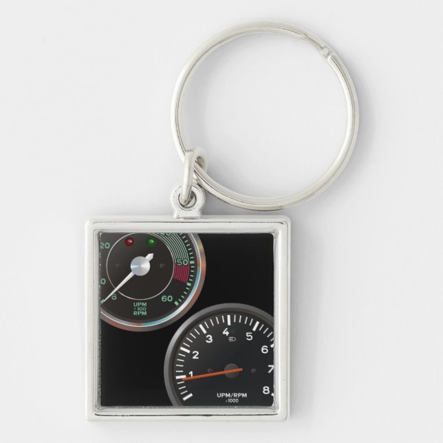 Vintage auto instruments / Classic car gauges Key Ring (Front)