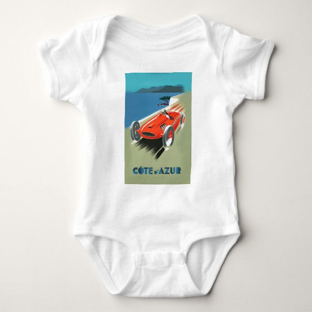Vintage Auto Racing Baby Bodysuit (Front)