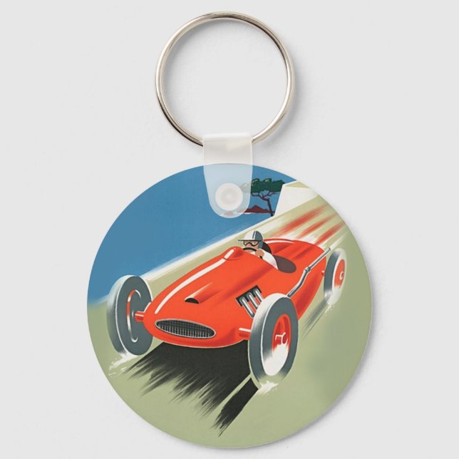 Vintage Auto Racing Key Ring (Front)