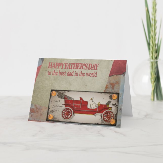 Vintage Automobile Best Dad Card (Front)