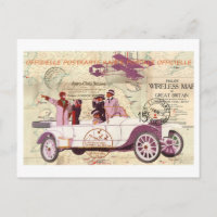 Vintage Automobile Biplane Sightseers