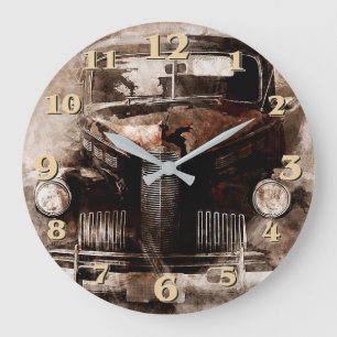 Vintage Automobile Large Clock