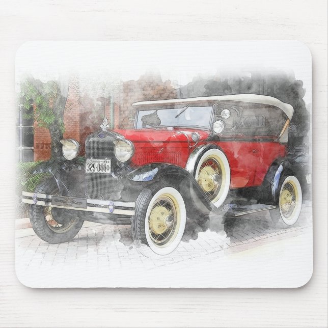 Vintage Automobile Mouse Pad (Front)