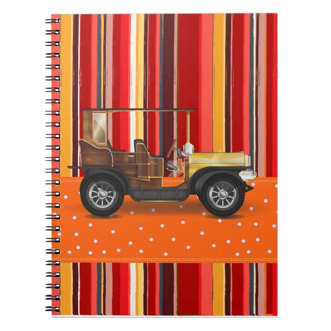 Vintage Automobile Spiral Notebook (Front)