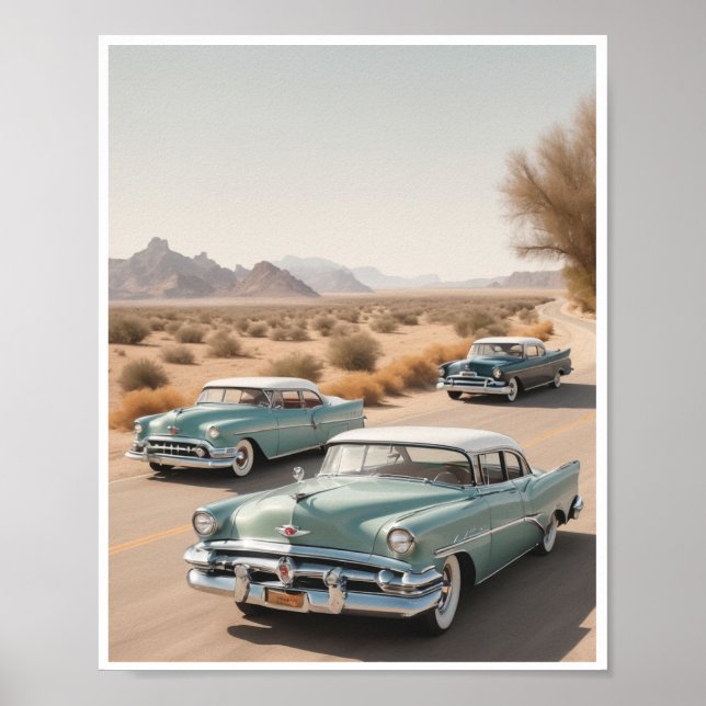 Vintage automobiles classic cars Poster Wall Art (Front)