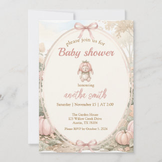 vintage autumn baby shower invitation