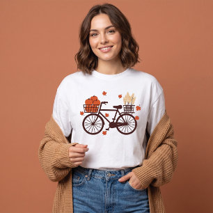Vintage Autumn Bicycle with Pumpkins Harvest T-Shirt