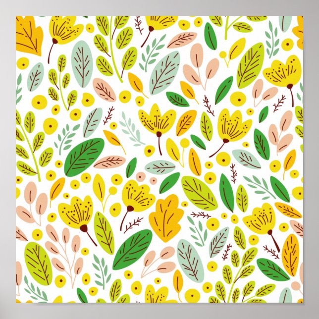 Vintage Autumn Botanical Forest  Poster (Front)