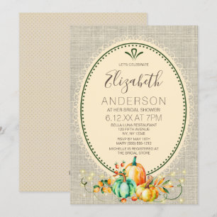 Vintage Autumn Bouquet Lights Fall BRIDAL SHOWER Invitation
