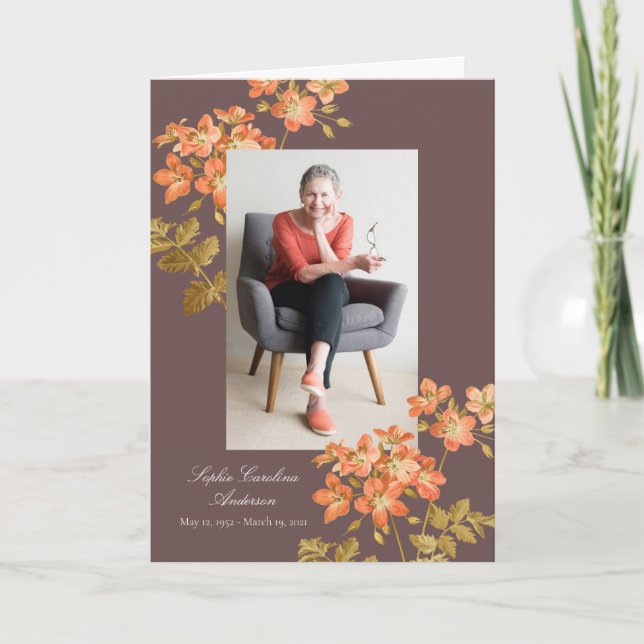 Vintage Autumn Celebration of Life Program Programme (Front)