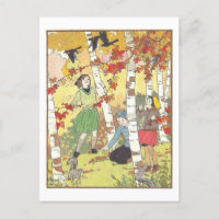 Vintage Autumn/Fall Children's Book Illustration