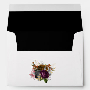 Vintage Autumn - Fall Floral Bouquet Wedding Envelope