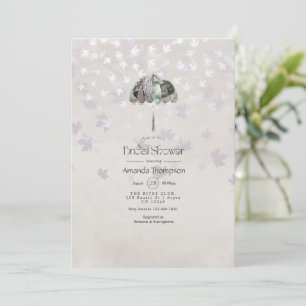 Vintage Autumn - Fall White Bridal Shower Invitation