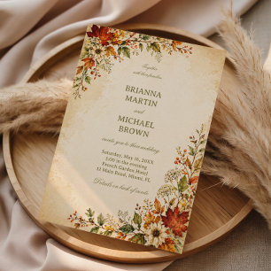 Vintage Autumn Flora Invitation