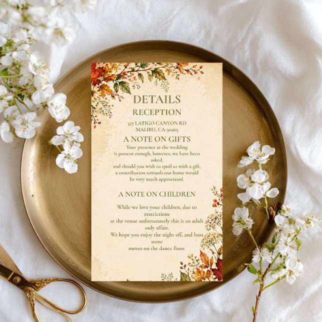 Vintage Autumn Floral Enclosure Card (Creator Uploaded)