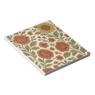 Vintage Autumn Floral Pattern – Rustic Botanical Notepad