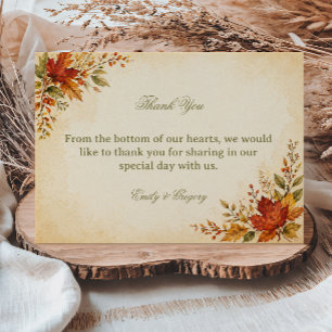 Vintage Autumn Floral Thank You Card